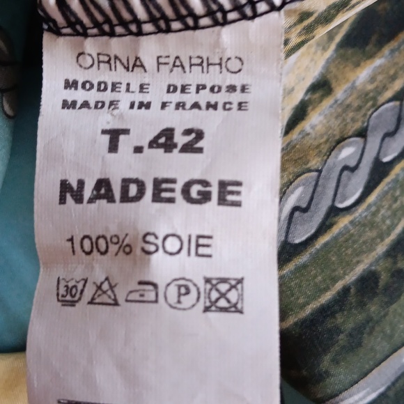 Orna Farho Paris silk animal print jumpsuit w/tie - Picture 6 of 7